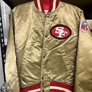 Pro Line Starter Gold Satin Stadium Jacket NFL San Francisco 49ers Size S USA